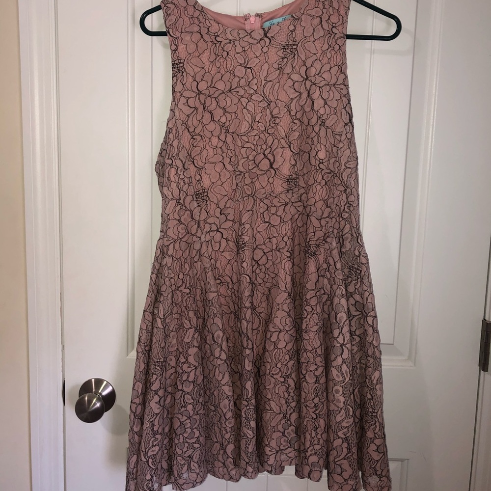 Pink and Black lace dress